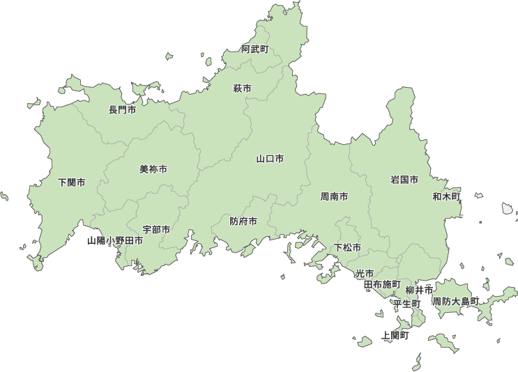 山口県自治体　防災協定　マップ